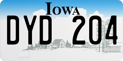 IA license plate DYD204