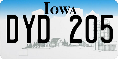 IA license plate DYD205