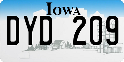 IA license plate DYD209