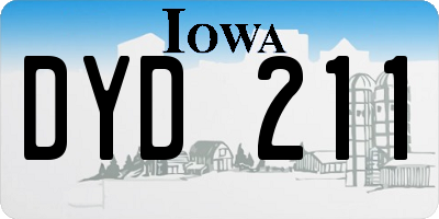 IA license plate DYD211