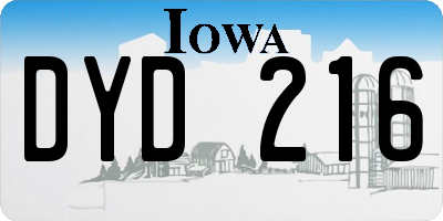 IA license plate DYD216