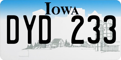 IA license plate DYD233