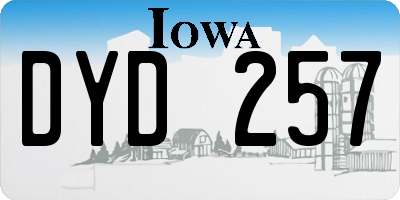 IA license plate DYD257