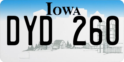 IA license plate DYD260