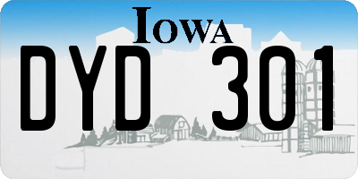IA license plate DYD301