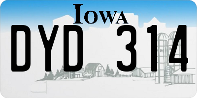 IA license plate DYD314