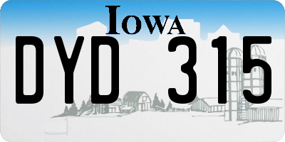 IA license plate DYD315