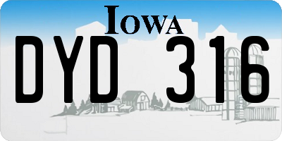 IA license plate DYD316
