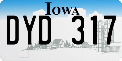 IA license plate DYD317