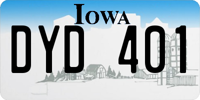 IA license plate DYD401