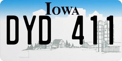 IA license plate DYD411