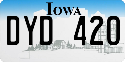 IA license plate DYD420