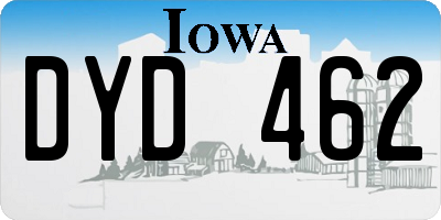IA license plate DYD462