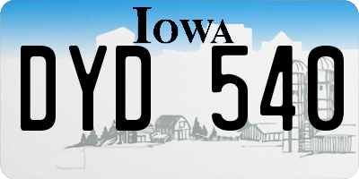 IA license plate DYD540