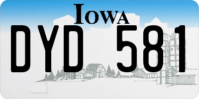 IA license plate DYD581
