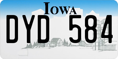 IA license plate DYD584