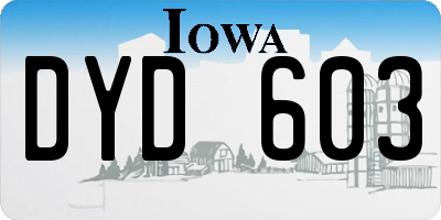 IA license plate DYD603