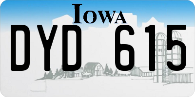 IA license plate DYD615