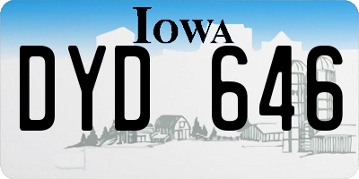 IA license plate DYD646