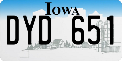 IA license plate DYD651