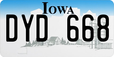 IA license plate DYD668