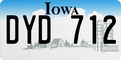 IA license plate DYD712
