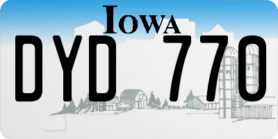 IA license plate DYD770