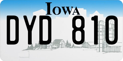 IA license plate DYD810