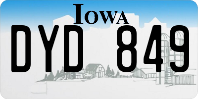 IA license plate DYD849