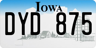IA license plate DYD875