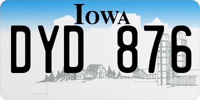 IA license plate DYD876