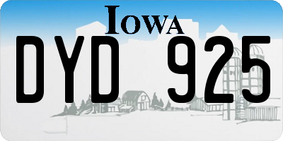 IA license plate DYD925