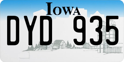 IA license plate DYD935