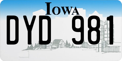 IA license plate DYD981