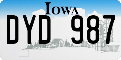 IA license plate DYD987