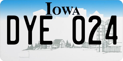 IA license plate DYE024