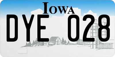 IA license plate DYE028