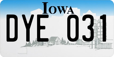 IA license plate DYE031