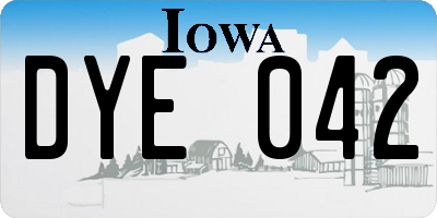 IA license plate DYE042