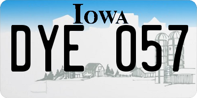 IA license plate DYE057