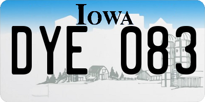 IA license plate DYE083