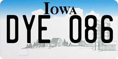 IA license plate DYE086
