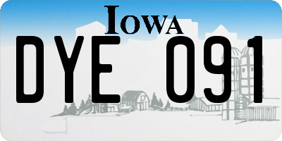 IA license plate DYE091