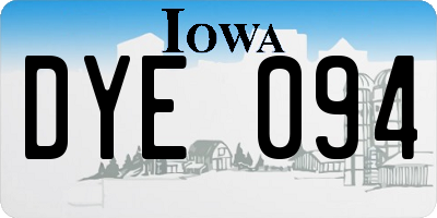 IA license plate DYE094