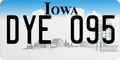 IA license plate DYE095