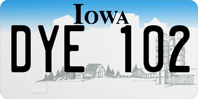 IA license plate DYE102