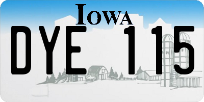 IA license plate DYE115