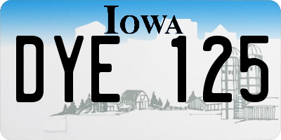 IA license plate DYE125