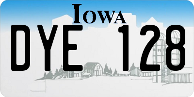 IA license plate DYE128