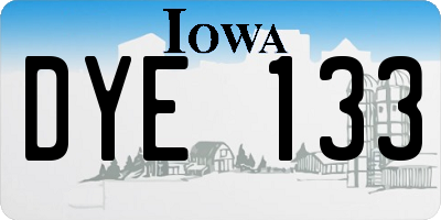 IA license plate DYE133